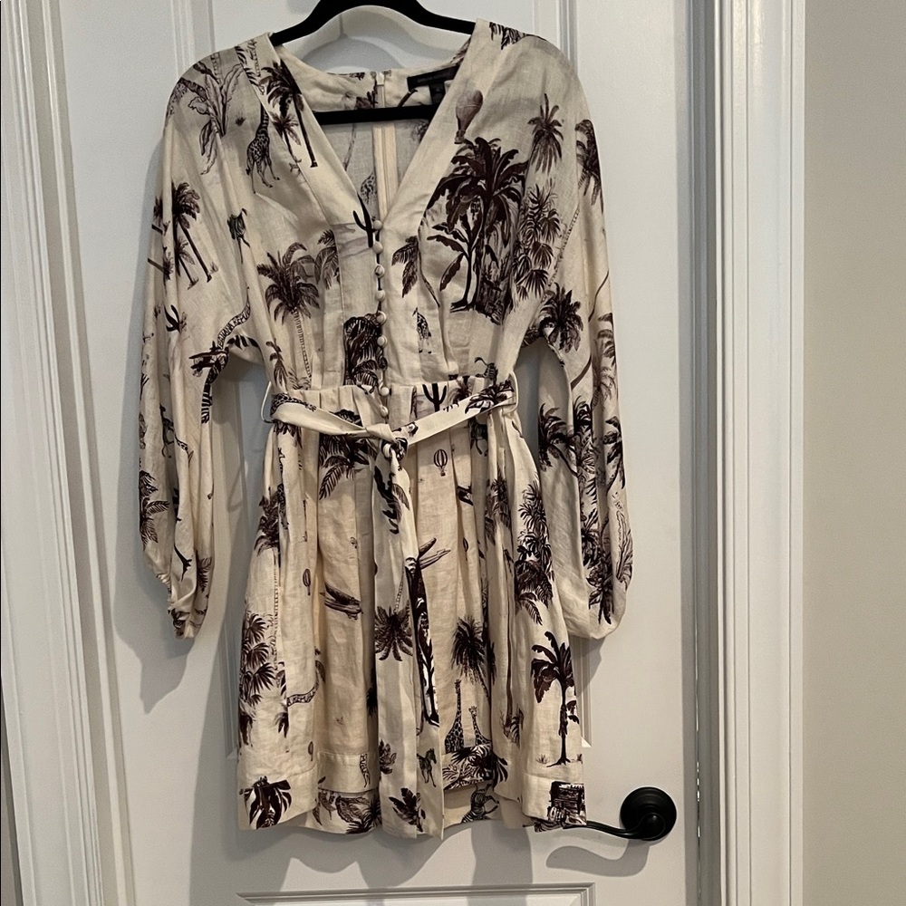 Banana Republic Cream and Brown Mini Dress